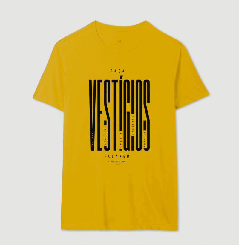 Camiseta "Faça Vestígios Falarem" | Perícia Criminal & Cadeia de Custódia