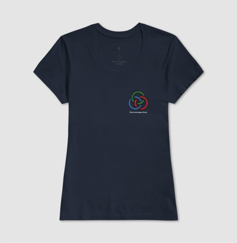 Camiseta Psicanálise Lacan - O Nó Borromeano (Topologia) | Minimalista
