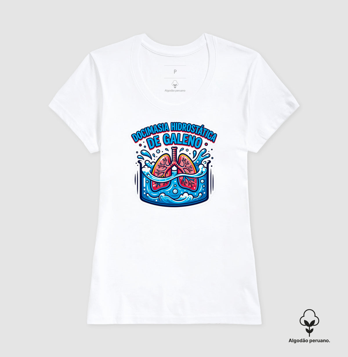 Camiseta Algodão Peruano Medicina Legal "Docimasia de Galeno" | O Teste do Primeiro Fôlego