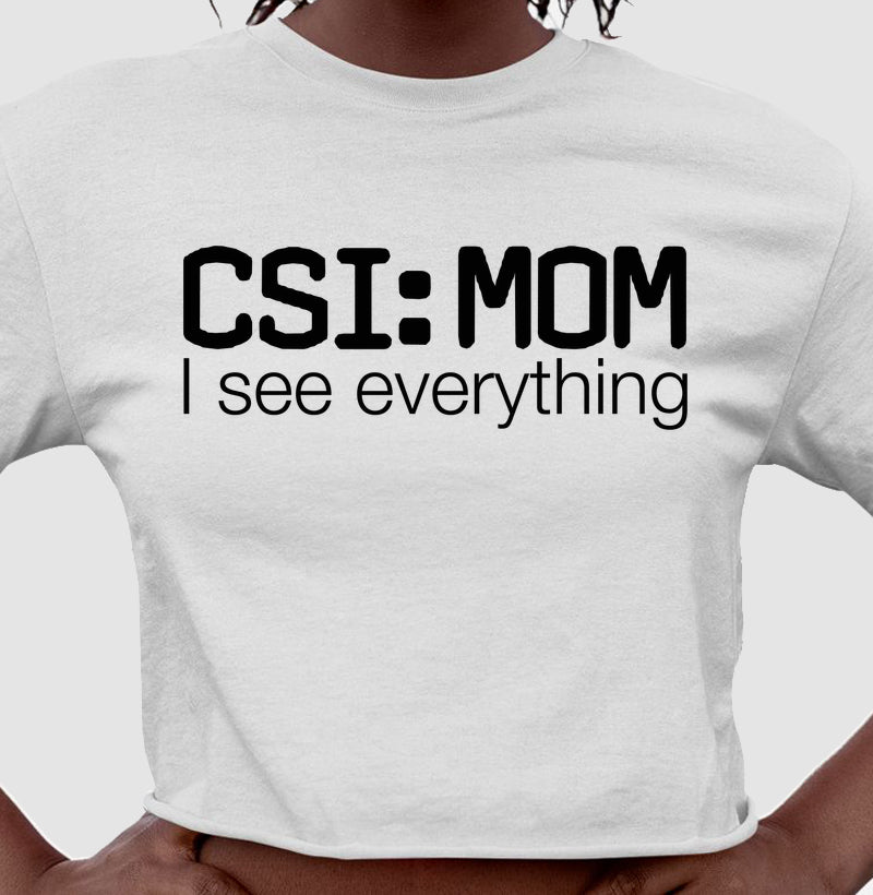 Camiseta Cropped Maternidade Forense - CSI: Mom | Minimalista