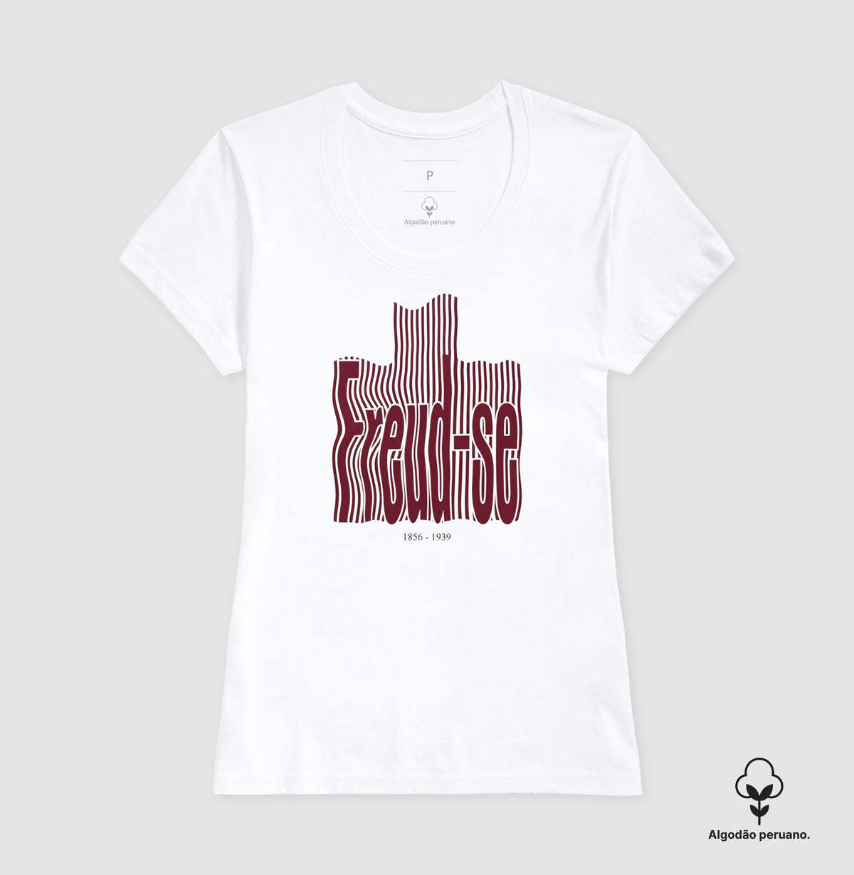 Camiseta Algodão Peruano Psicanálise "Freud-se" | Sigmund Freud & Op-Art Streetwear