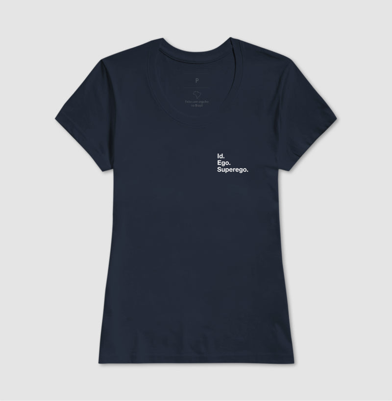 Camiseta Psicanálise Freud - Id. Ego. Superego. (Segunda Tópica) | Minimalista
