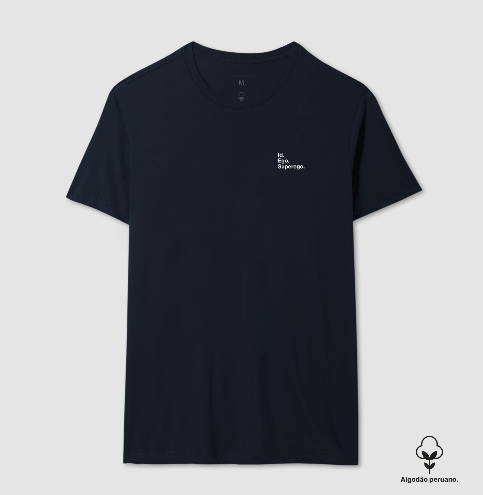 Camiseta Algodão Peruano Psicanálise Freud - Id. Ego. Superego. (Segunda Tópica) | Minimalista