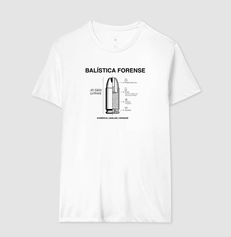 Camiseta Balística Forense - Anatomia do Cartucho | Blueprint Criminal