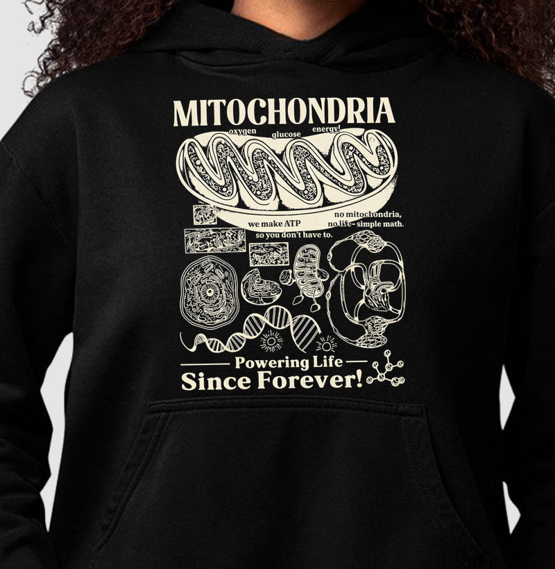 Hoodie Moletom "Mitochondria: Powering Life" | A Usina de Força da Vida