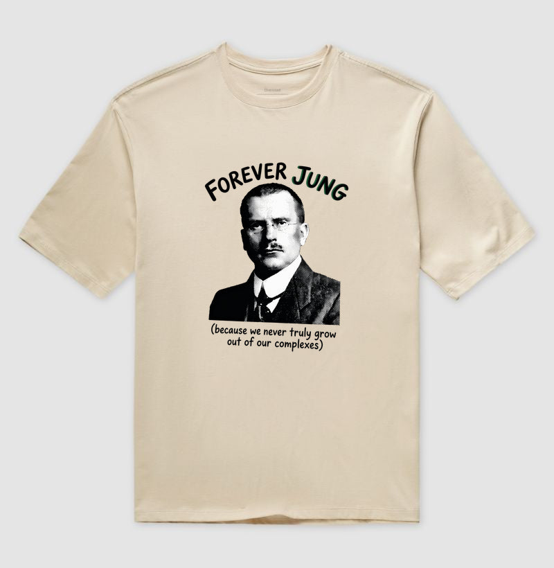 Camiseta Oversized Psicanalítica Carl Jung - Forever Jung (Complexes) | Retrô Noir
