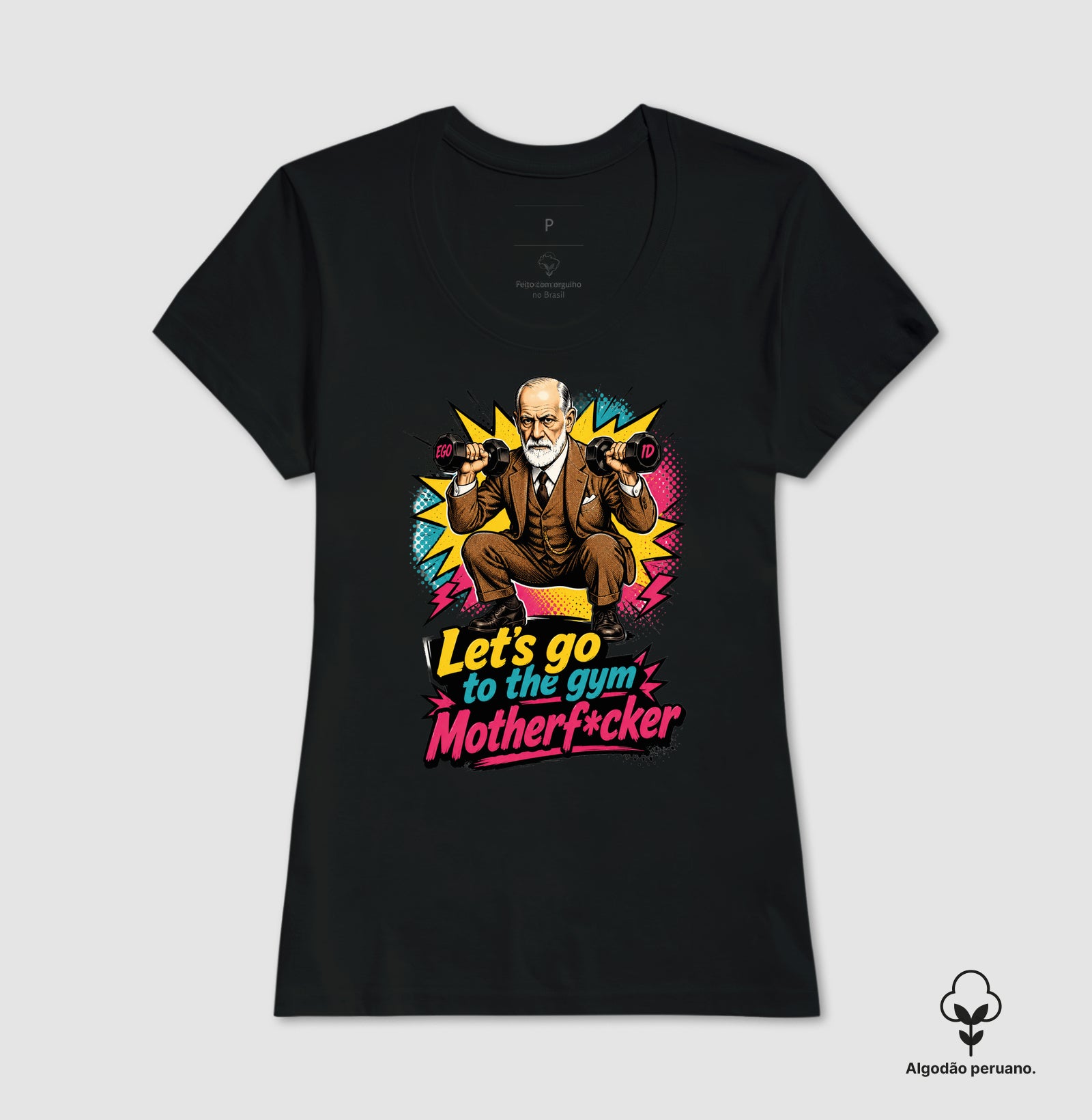 Camiseta Algodão Peruano "Freud na academia" | O Equilíbrio entre o Ego e o Id