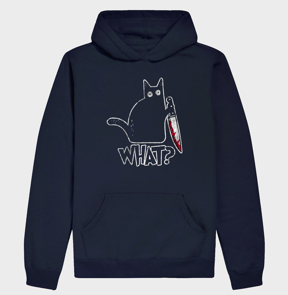 Hoodie Moletom Gato "What?" | O Suspeito Sem Remorso