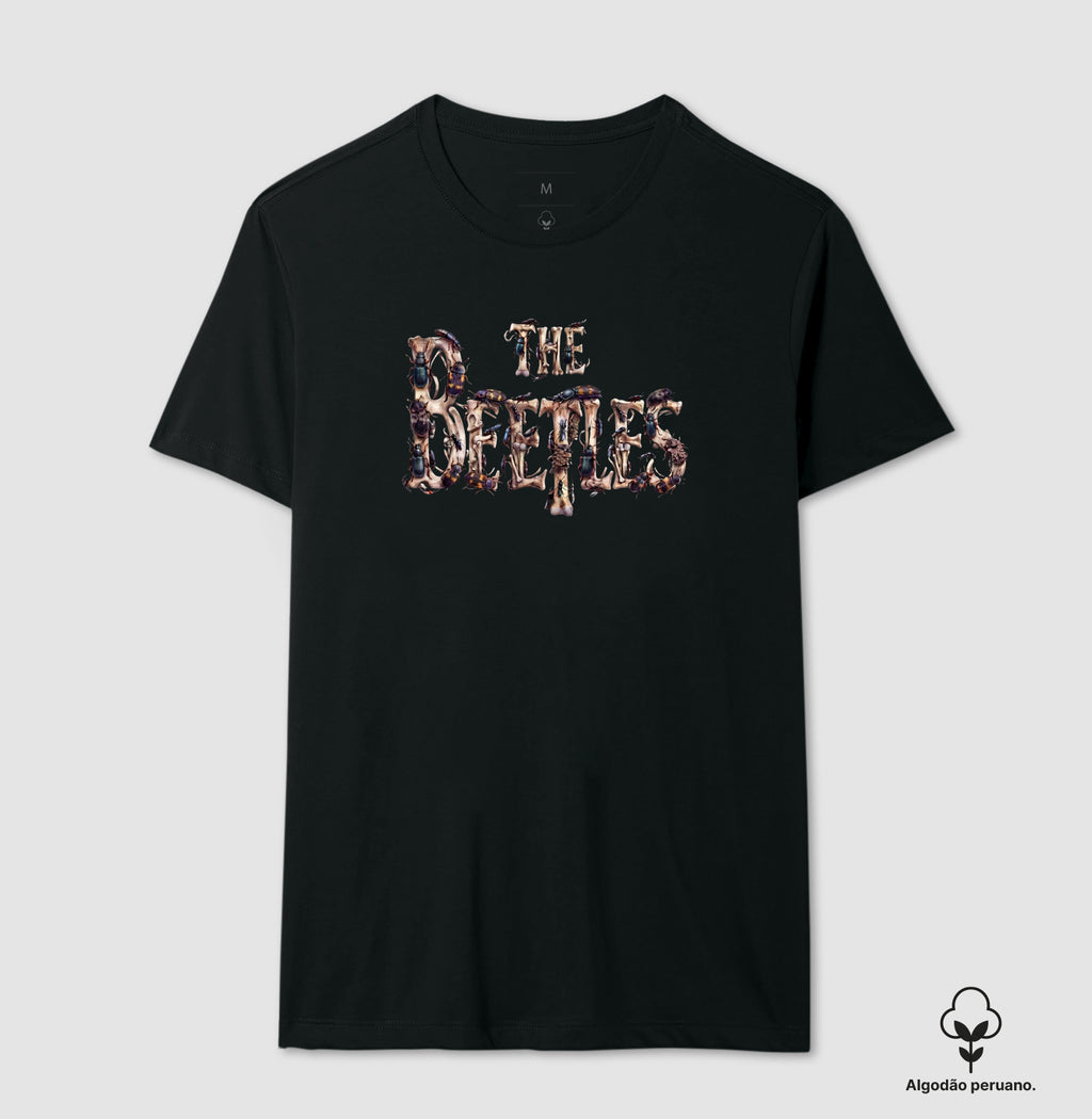 Camiseta Algodão Peruano Entomologia Forense "The Beetles" | Coleópteros & Rock 'n' Roll