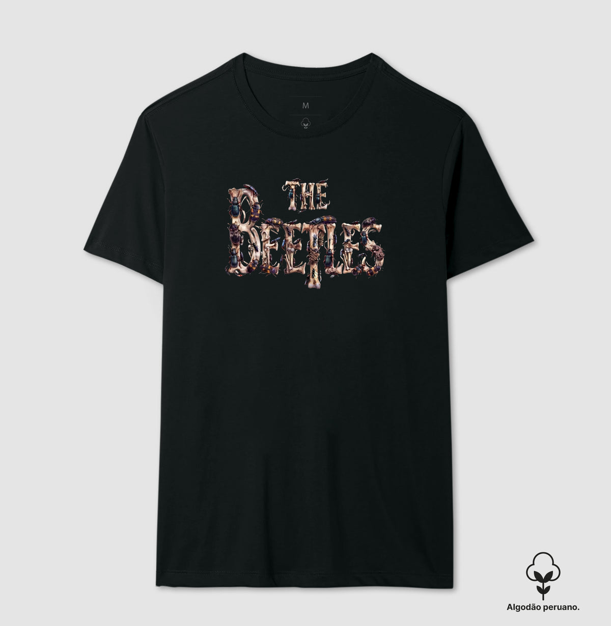 Camiseta Algodão Peruano Entomologia Forense "The Beetles" | Coleópteros & Rock 'n' Roll