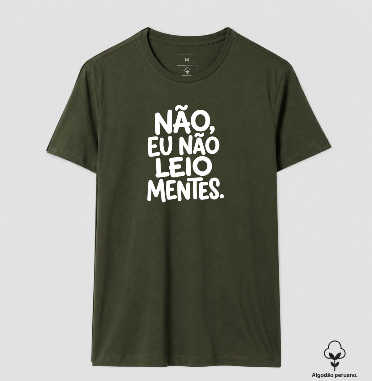 Camiseta Algodão Peruano "Não Leio Mentes" | Humor & Ironia para Psicólogos e Psicanalistas