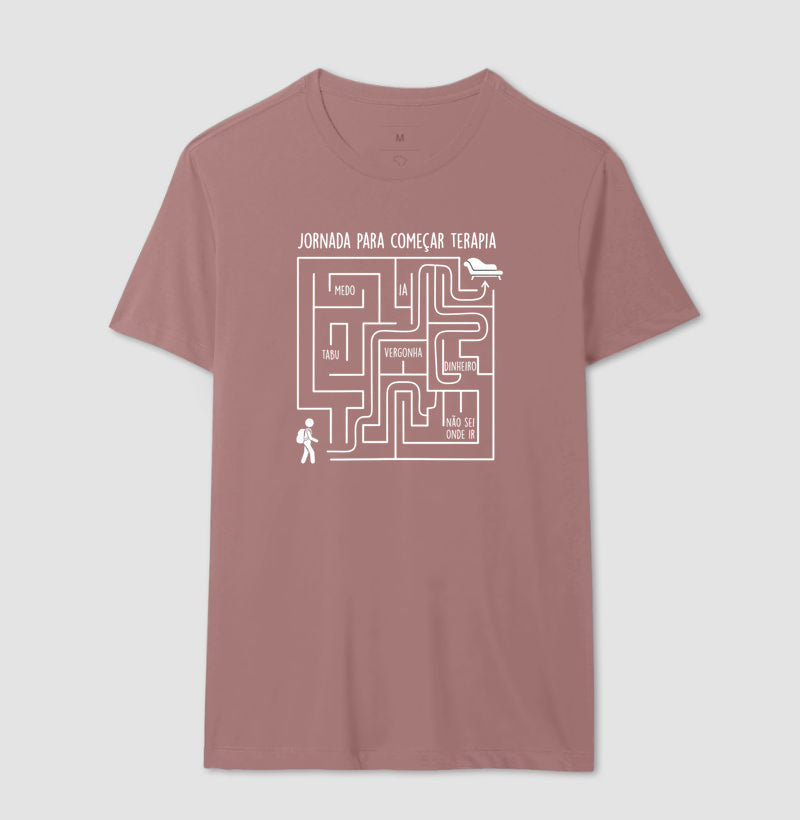 Camiseta Psicologia "Jornada Para Começar Terapia" | O Labirinto do Acolhimento