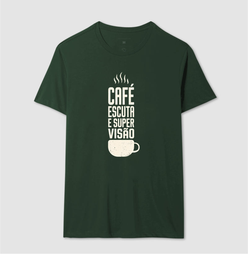 Camiseta "Café, Escuta e Supervisão" | O Kit de Sobrevivência do Consultório