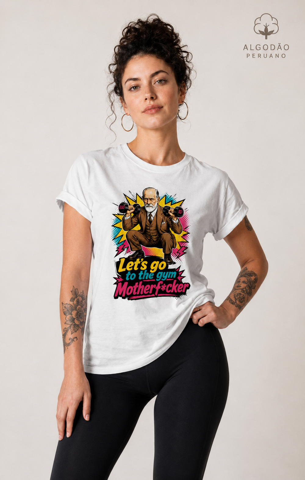 Camiseta Algodão Peruano "Freud na academia" | O Equilíbrio entre o Ego e o Id