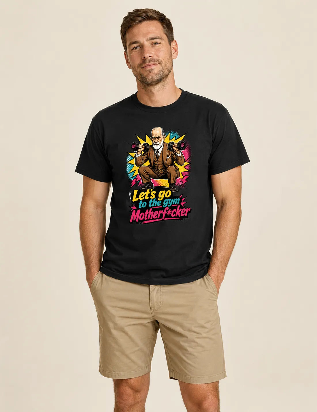 Camiseta "Freud na academia" | O Equilíbrio entre o Ego e o Id