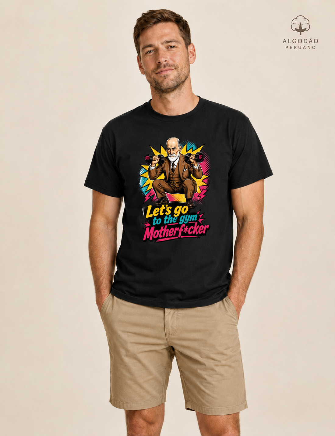 Camiseta Algodão Peruano "Freud na academia" | O Equilíbrio entre o Ego e o Id