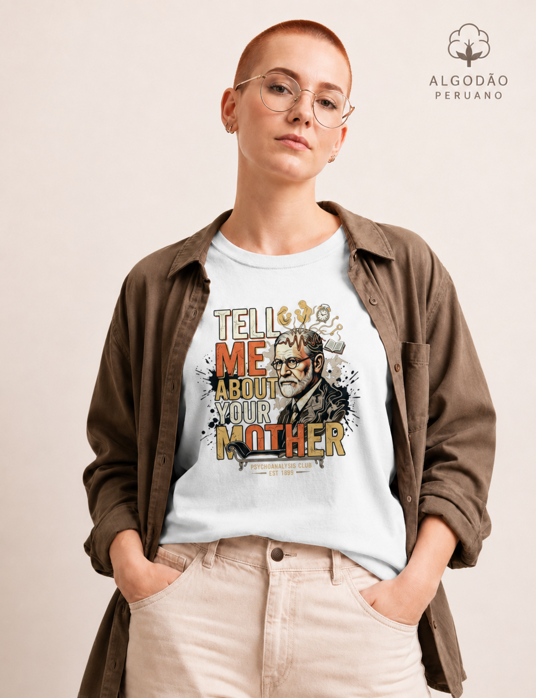 Camiseta Algodão Peruano Psicanálise Freud - Tell Me About Your Mother | Vintage