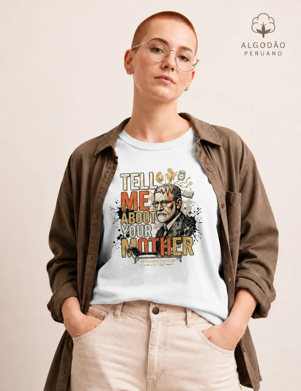 Camiseta Algodão Peruano Psicanálise Freud - Tell Me About Your Mother | Vintage