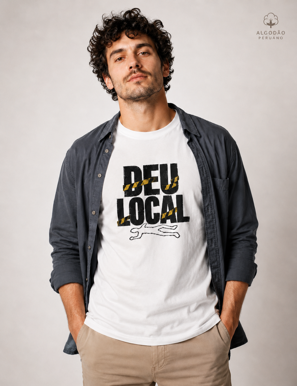 Camiseta Algodão Peruano Criminalística "Deu Local" | O Pesadelo do Fim de Plantão