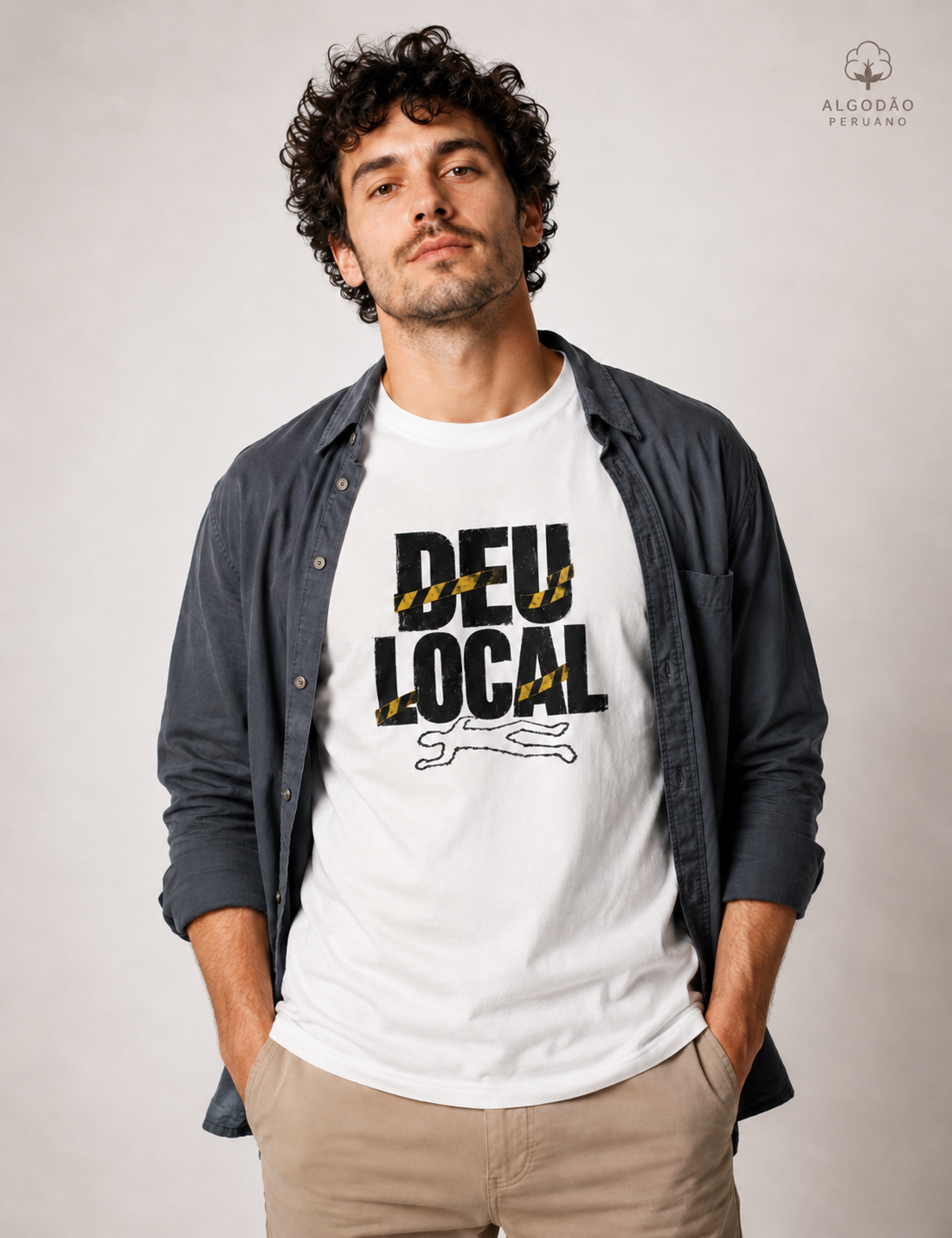 Camiseta Algodão Peruano Criminalística "Deu Local" | O Pesadelo do Fim de Plantão