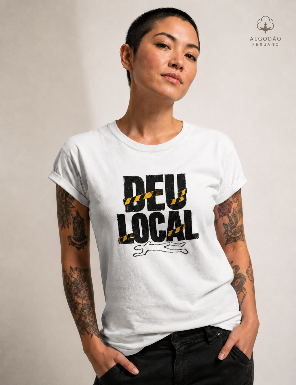 Camiseta Algodão Peruano Criminalística "Deu Local" | O Pesadelo do Fim de Plantão