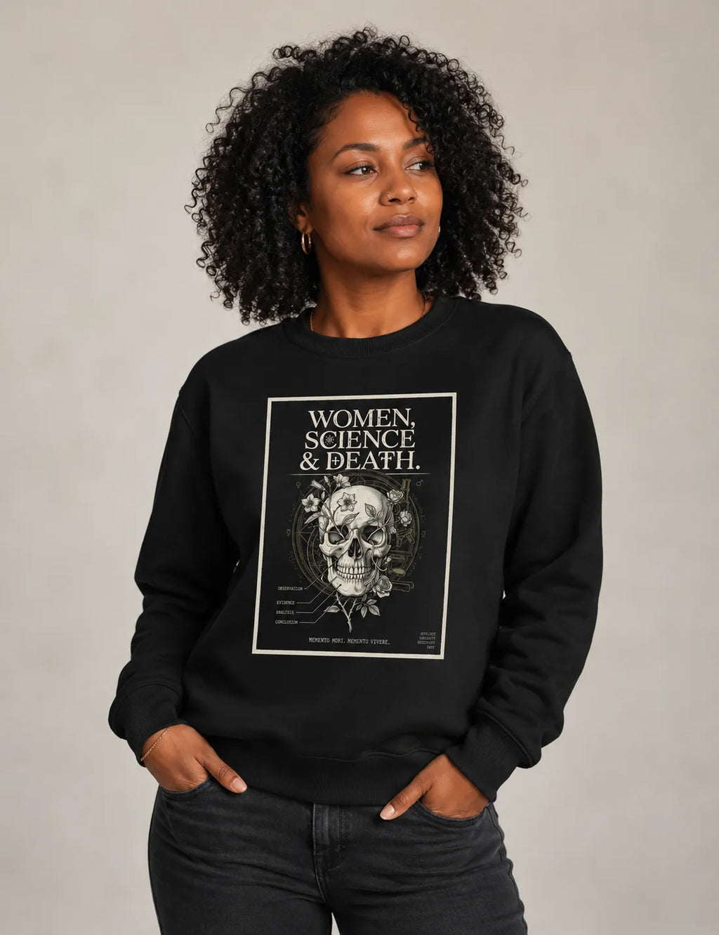 Suéter Moletom Gótica Científica "Women, Science & Death" | Memento Mori