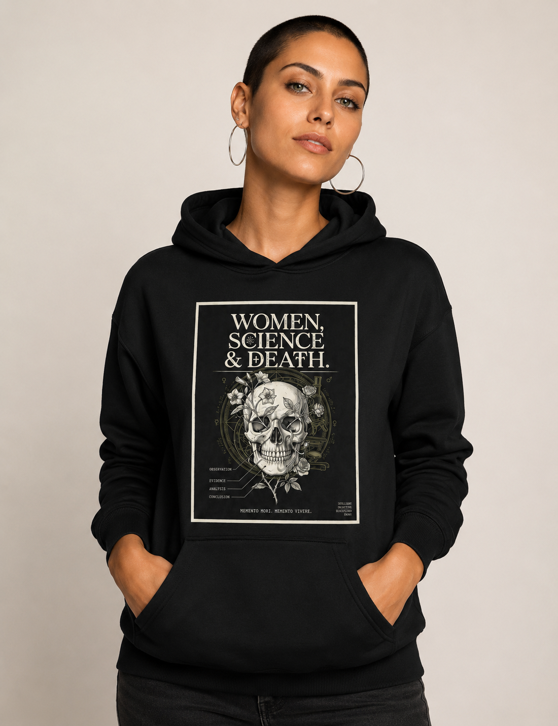 Hoodie Moletom Gótica Científica "Women, Science & Death" | Memento Mori