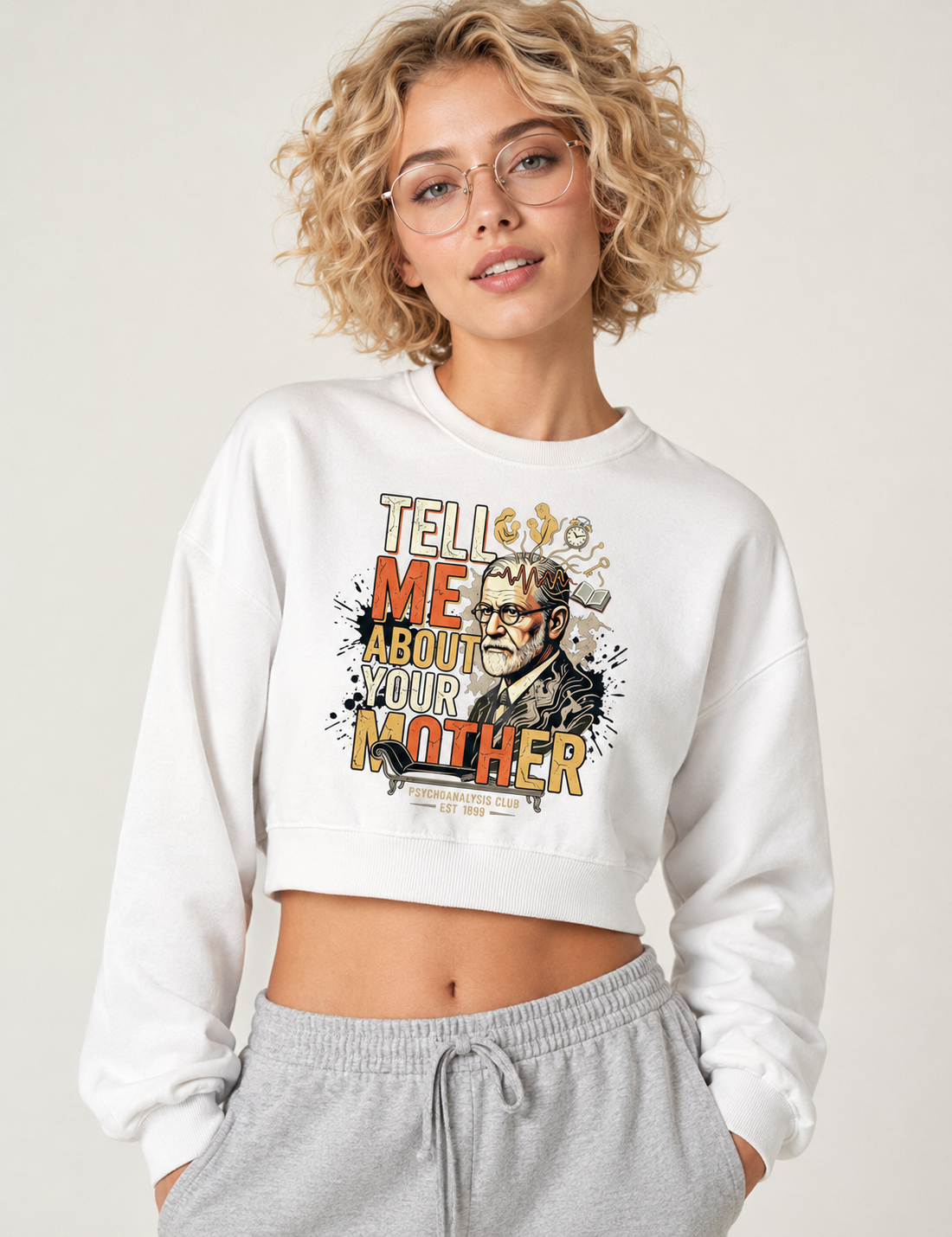 Cropped Moletom  Psicanálise Freud - Tell Me About Your Mother | Vintage