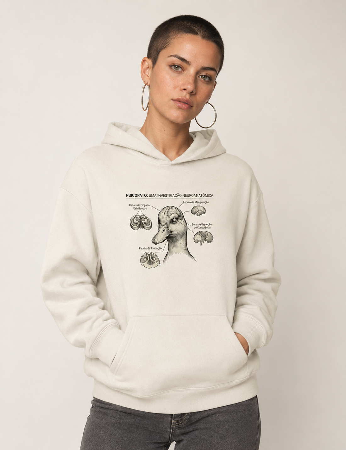 Hoddie Moletom Psicopatologia Forense - O Psicopato | Ilustração Neuroanatômica