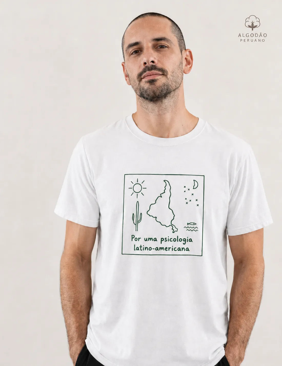 Camiseta Algodão Peruano "Por uma Psicologia Latino-Americana" | O Sul é o Nosso Norte