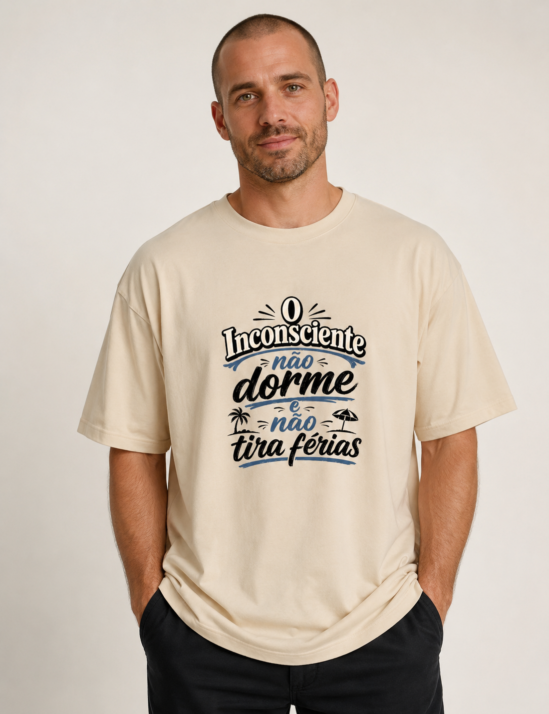 Camiseta Oversized "O Inconsciente Não Dorme e Não Tira Férias"