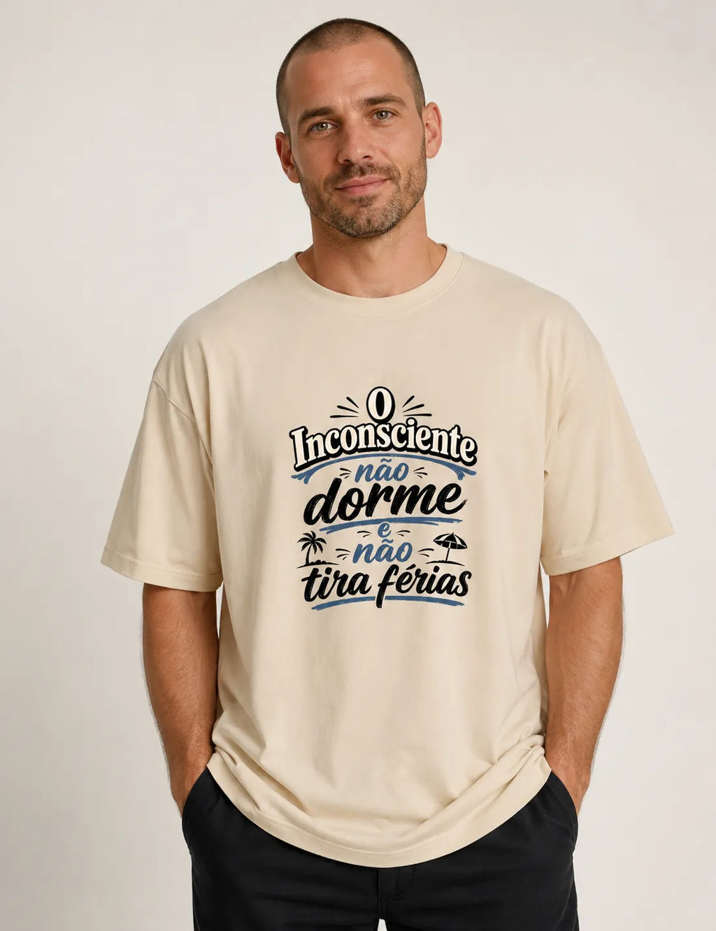 Camiseta Oversized "O Inconsciente Não Dorme e Não Tira Férias"