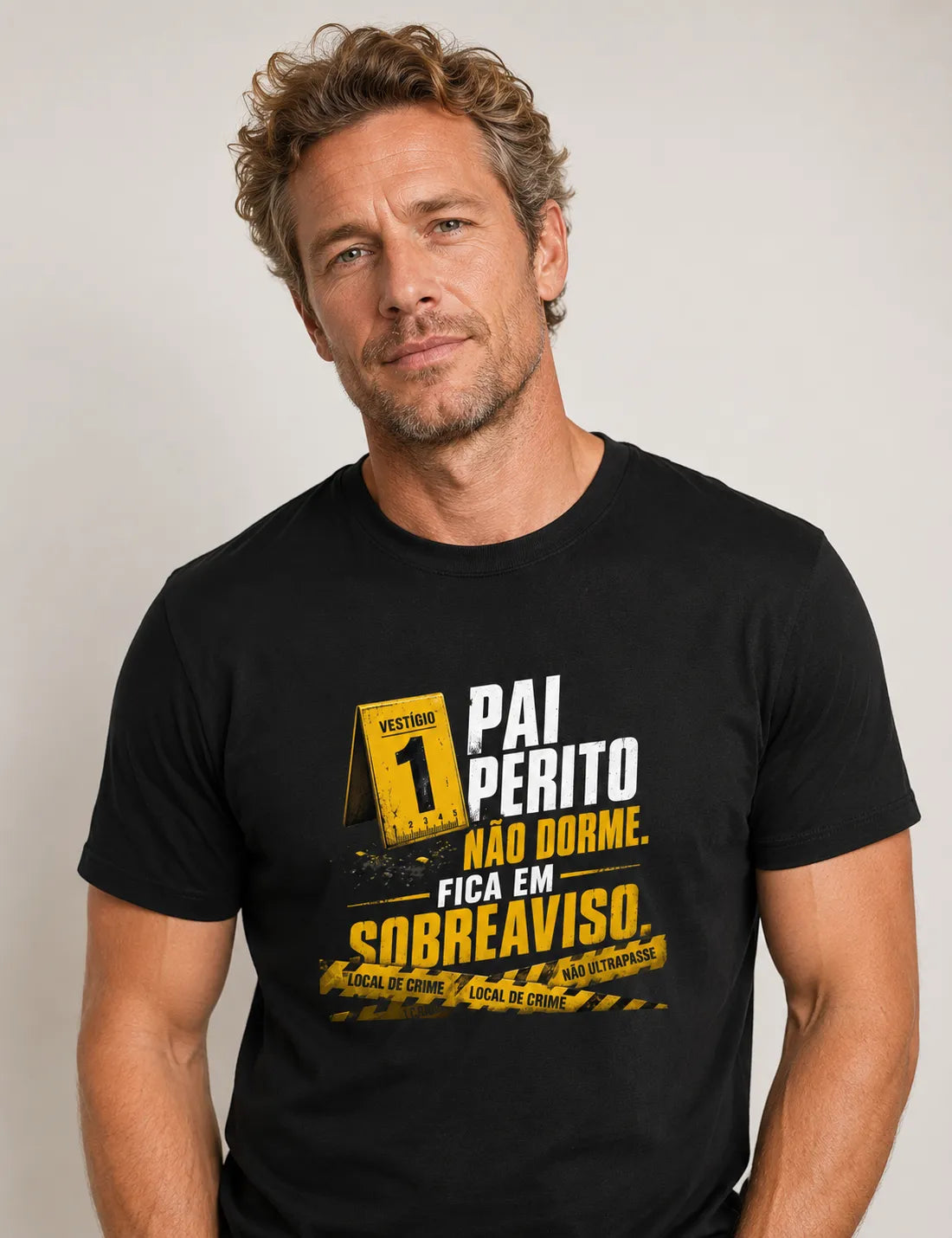 Camiseta Criminalística "Pai Perito Não Dorme" | O Herói do Sobreaviso