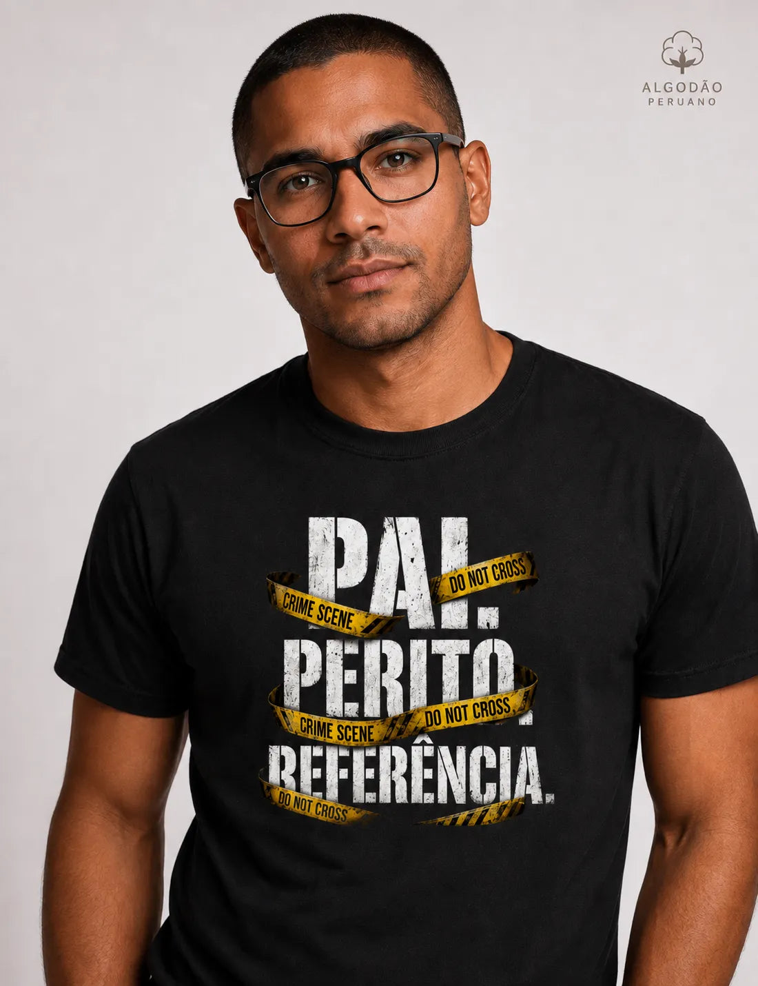 Camiseta Algodão Peruano Criminalística "Pai. Perito. Referência." | Orgulho e Legado Forense