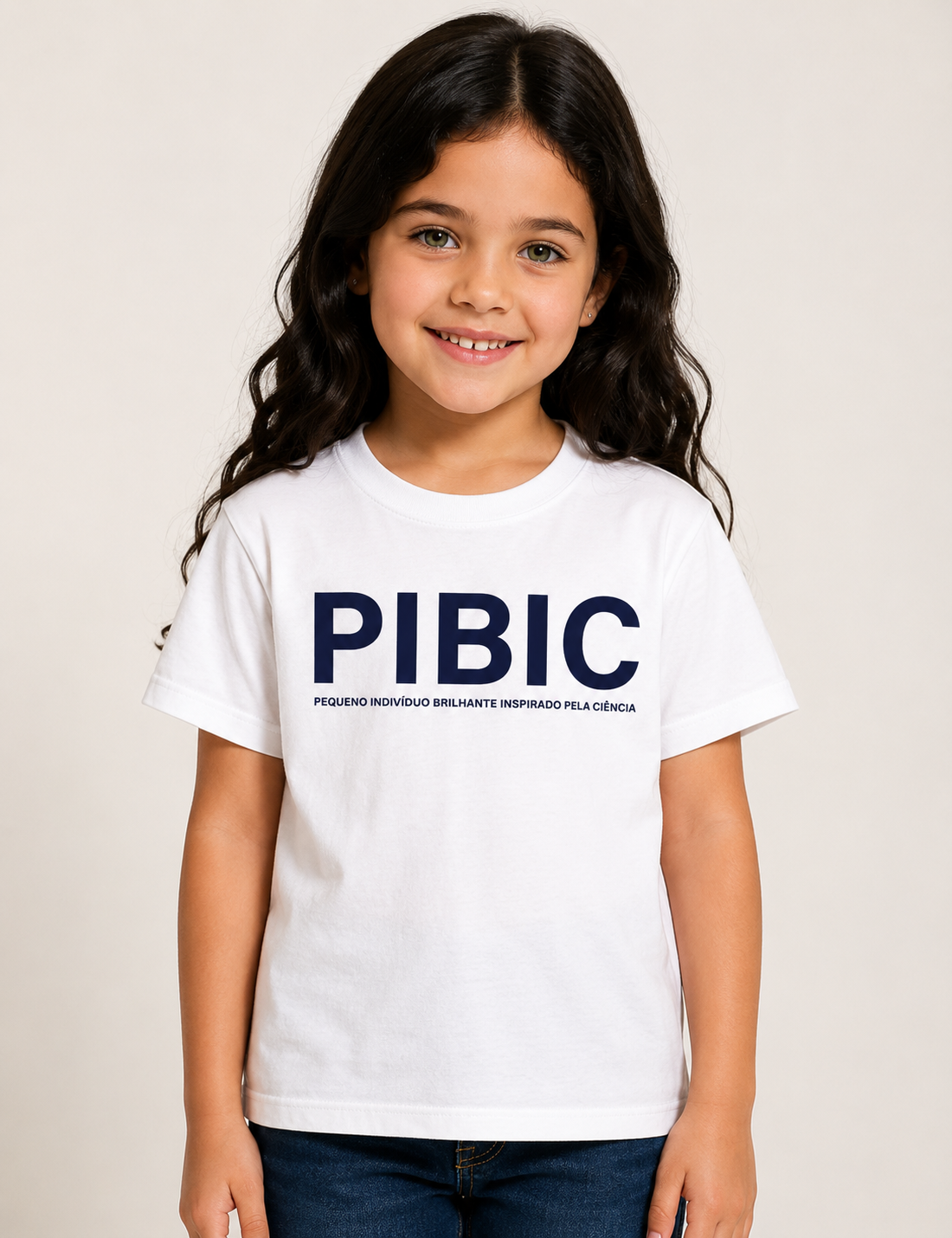 Camiseta Infantil Vida Acadêmica - PIBIC (Iniciação Científica) | Tipografia Minimalista
