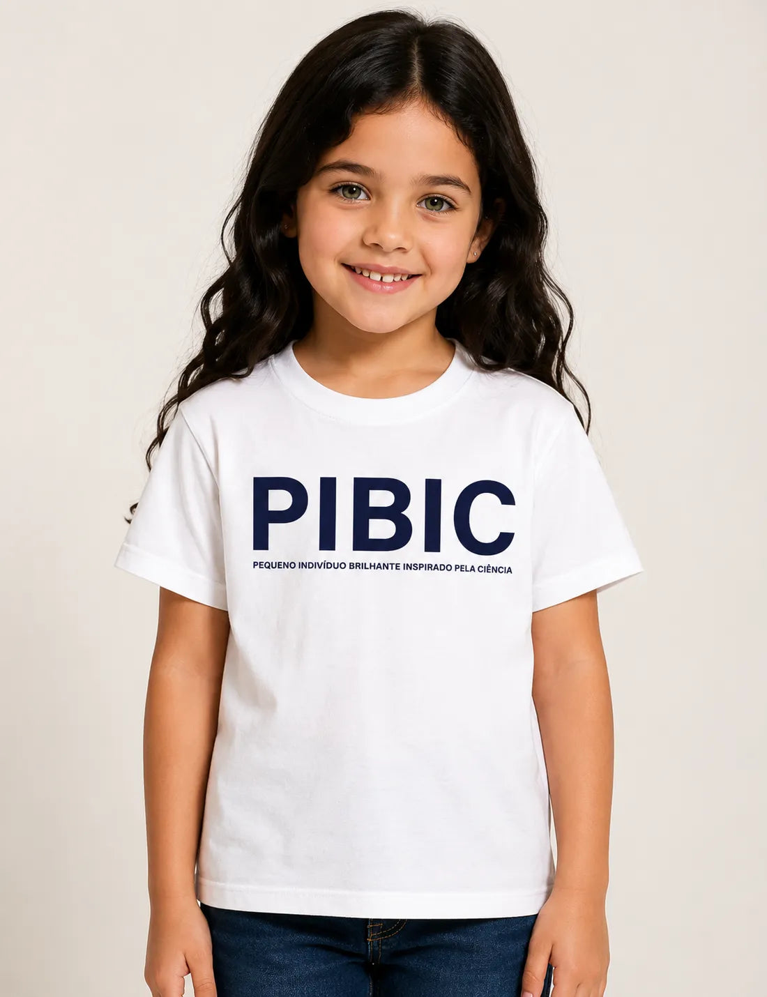 Camiseta Infantil Vida Acadêmica - PIBIC (Iniciação Científica) | Tipografia Minimalista