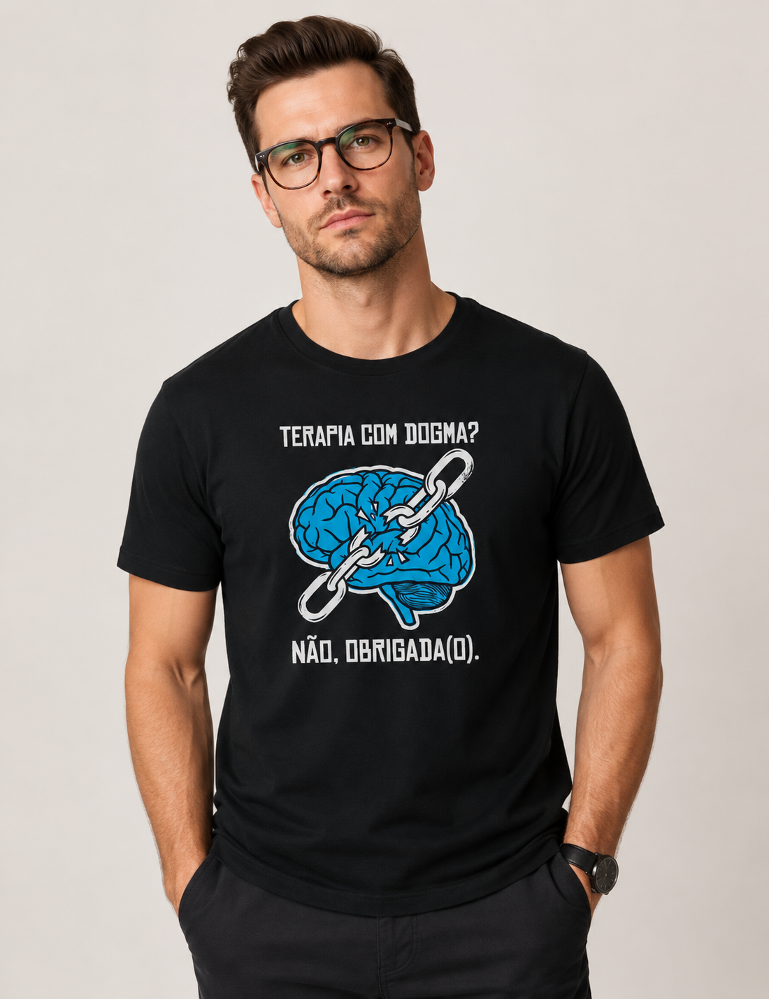 Camiseta "Terapia com Dogma? Não, Obrigada(o)" | Ética e Profissionalismo