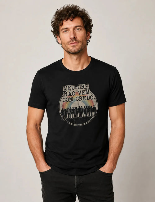 Camiseta "Meu CRP Não Vem Com Credo" | Psicologia Laica, Ética e Diversidade