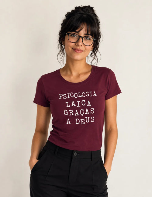 Camiseta "Psicologia Laica Graças a Deus" | Humor, Ironia e Ética Profissional