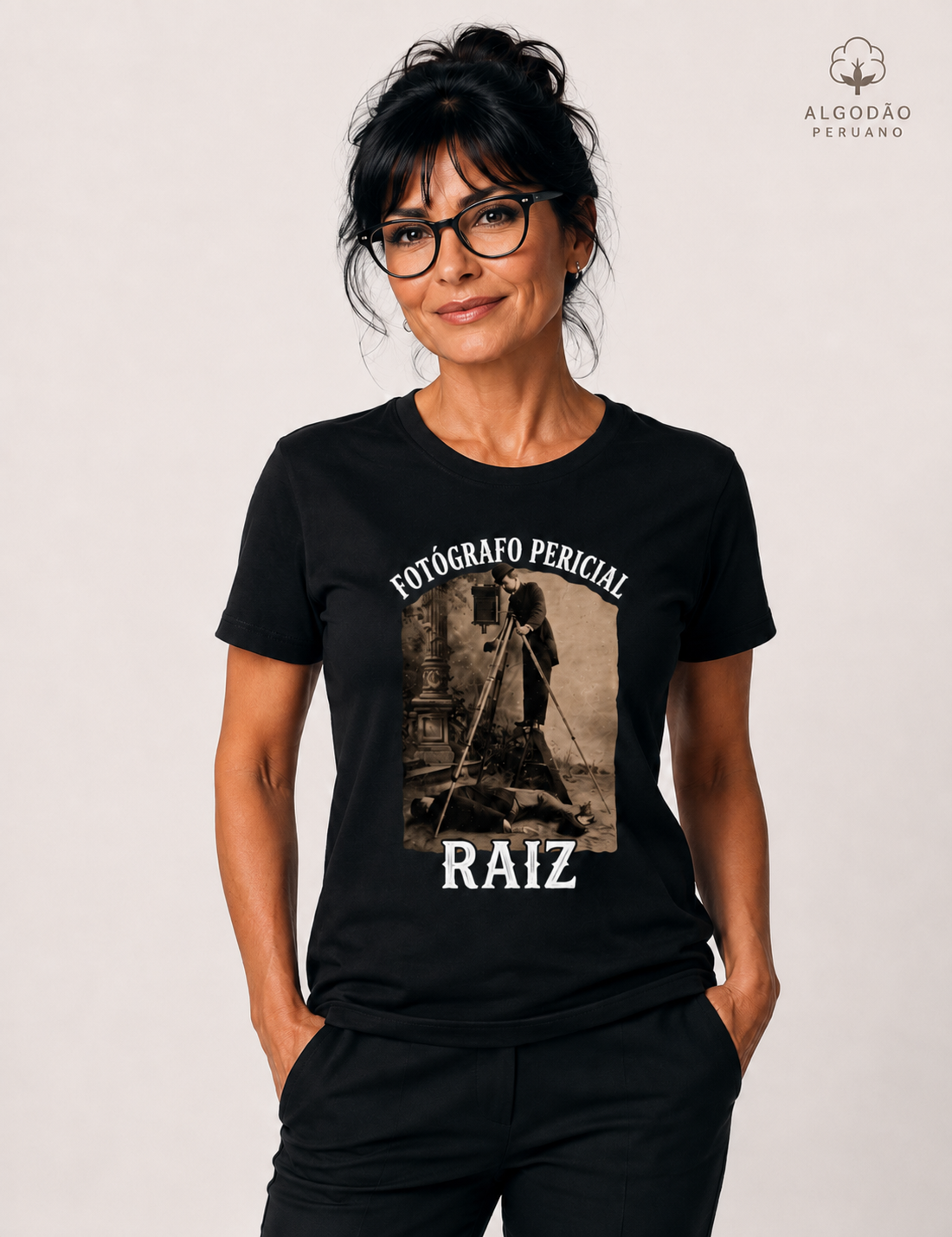 Camiseta Algodão Peruano "Fotógrafo Pericial Raiz" | Homenagem Vintage