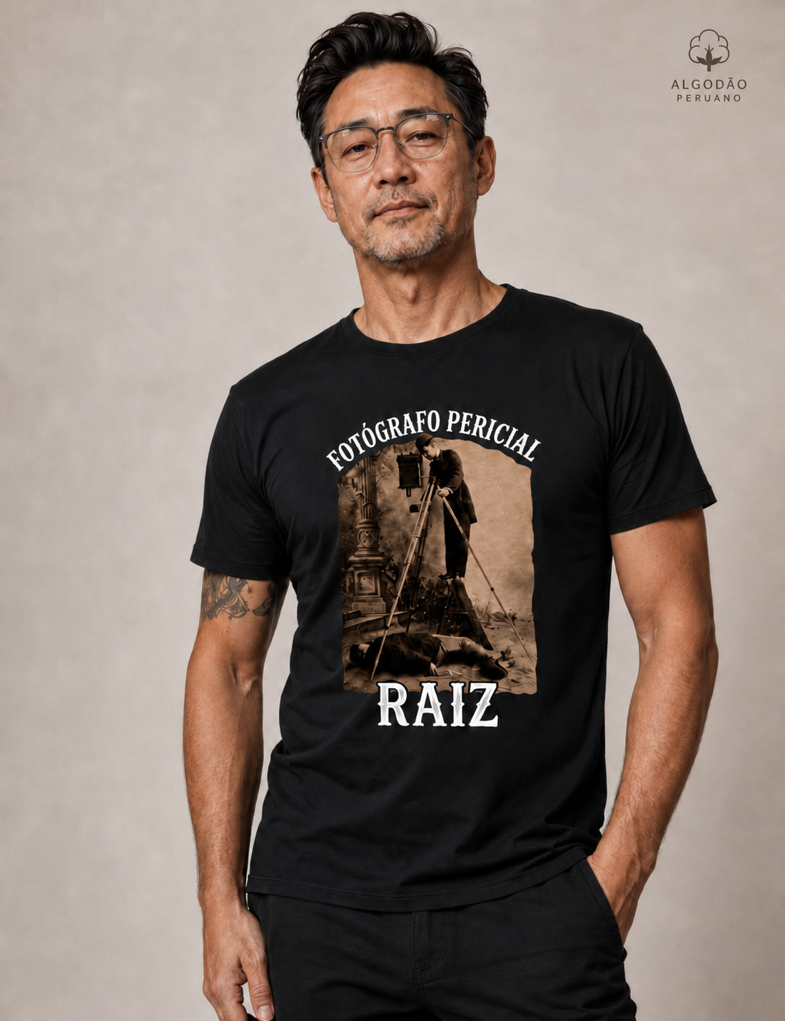 Camiseta Algodão Peruano "Fotógrafo Pericial Raiz" | Homenagem Vintage