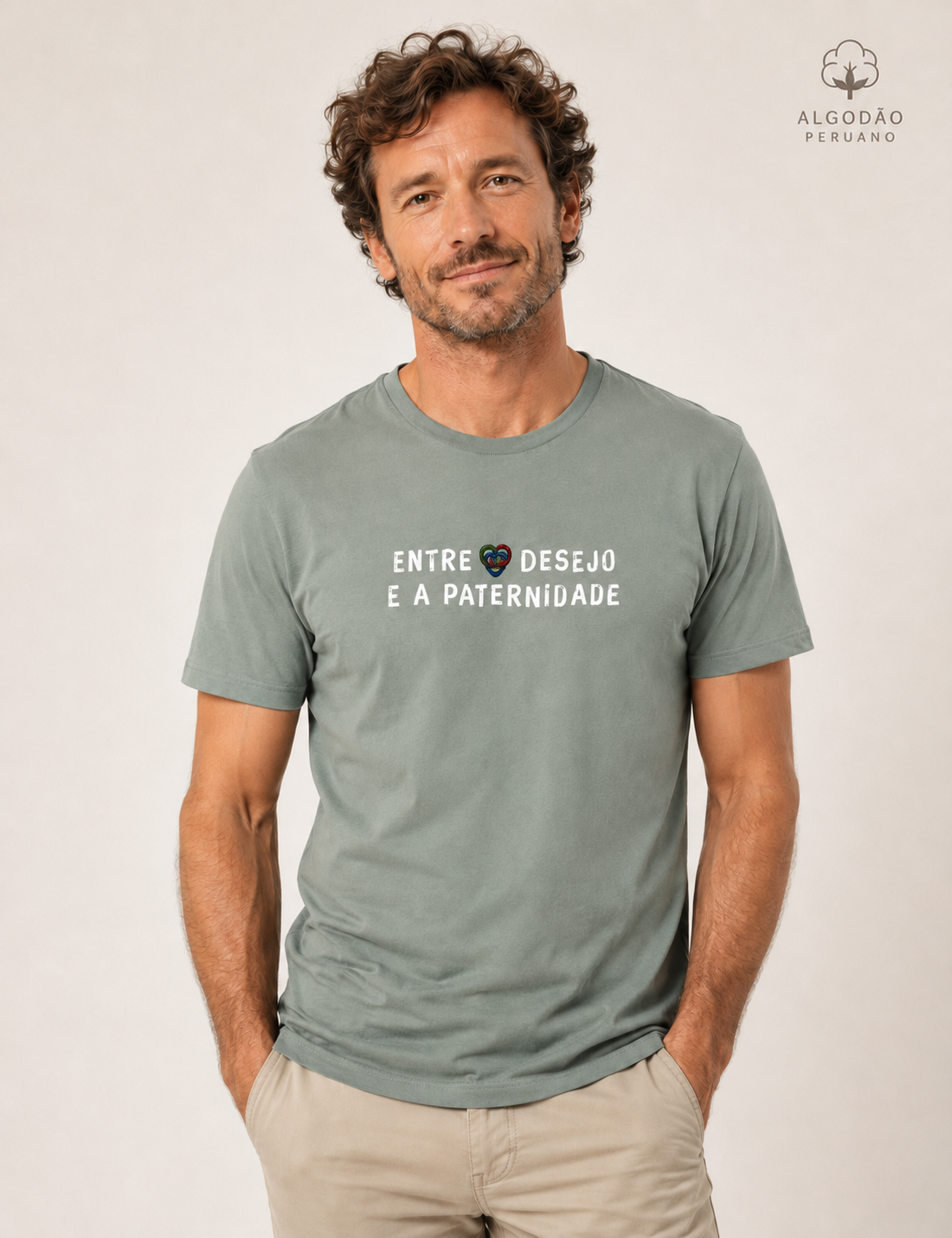 Camiseta Algodão Peruano "Entre Desejo e a Paternidade" | Estampa com Nó Borromeano