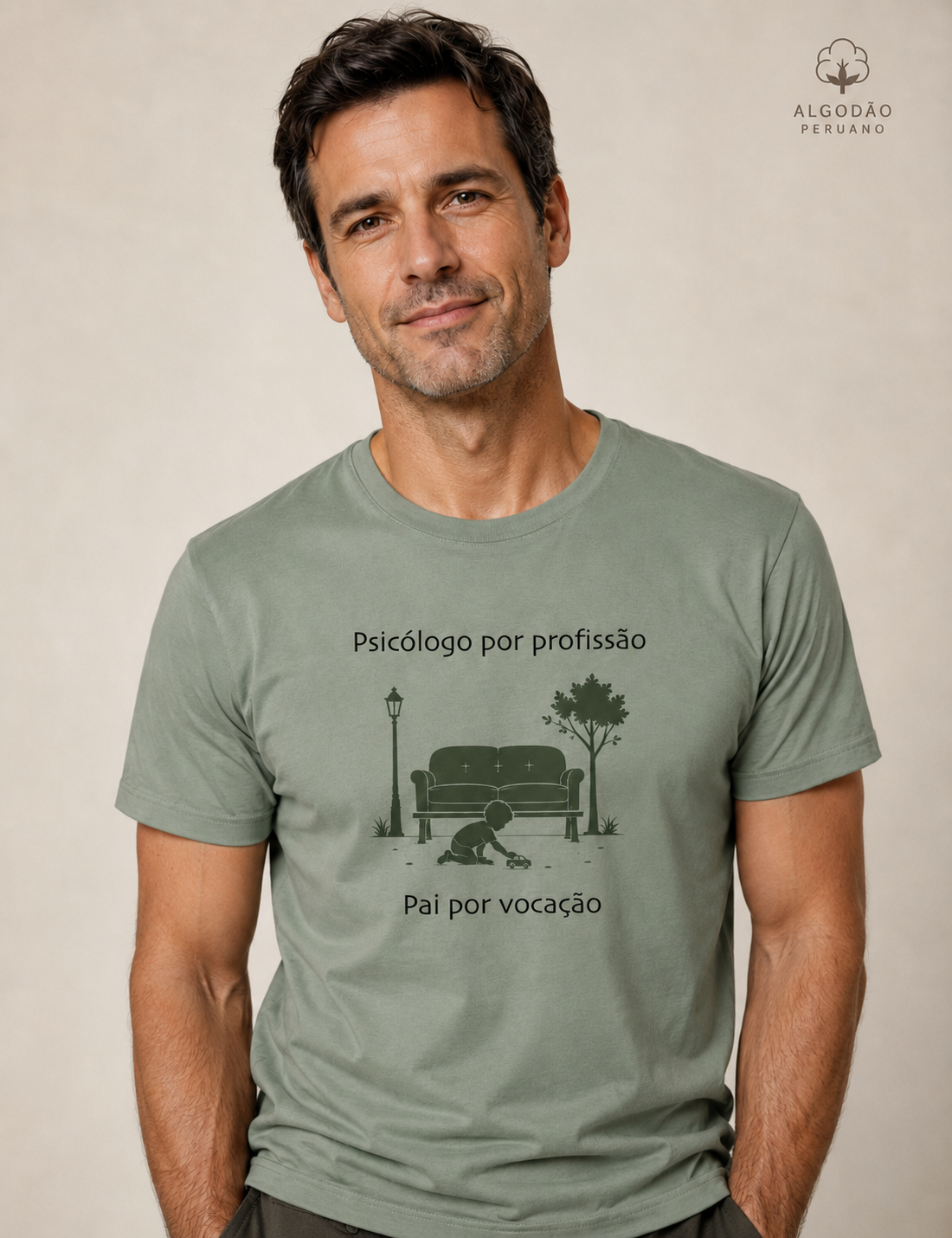 Camiseta Algodão Peruano "Psicólogo por Profissão, Pai por Vocação" – O Equilíbrio da Escuta