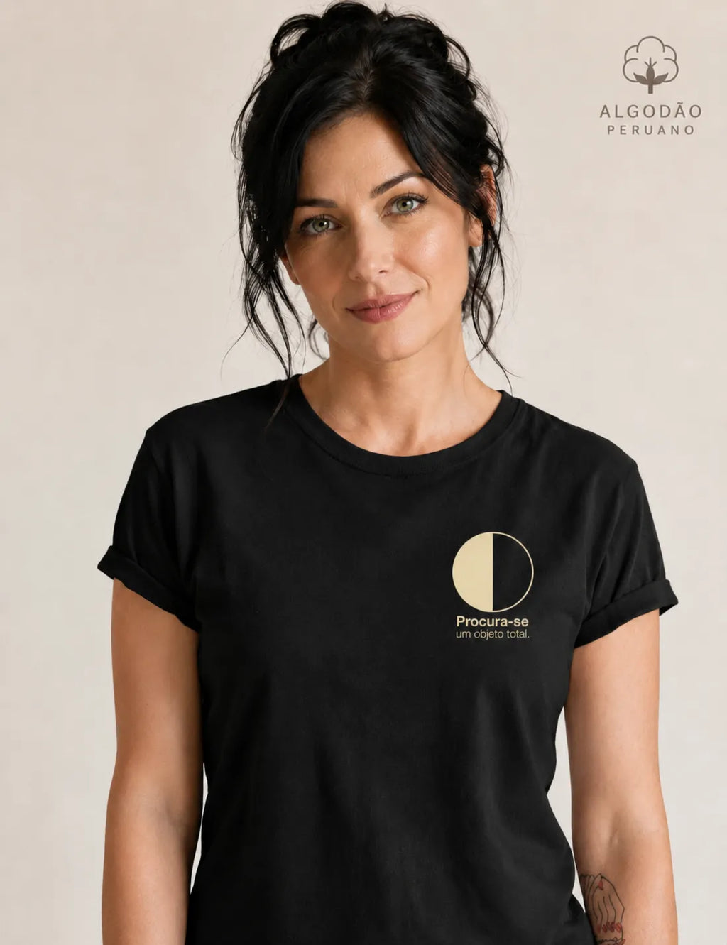 Camiseta Algodão Peruano Psicanálise Melanie Klein - Procura-se um Objeto Total | Minimalista Geométrica