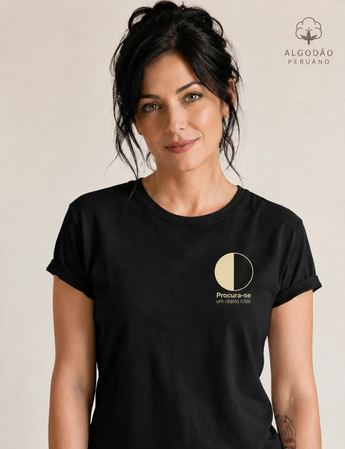 Camiseta Algodão Peruano Psicanálise Melanie Klein - Procura-se um Objeto Total | Minimalista Geométrica