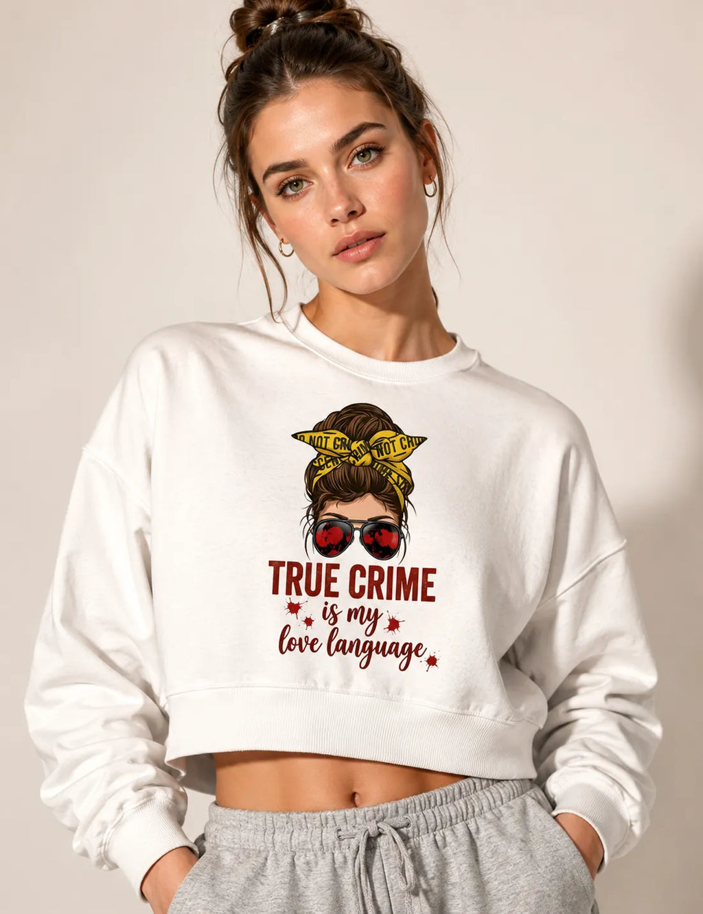 Cropped Moletom Forense - True Crime Is My Love Language | Pop Forense