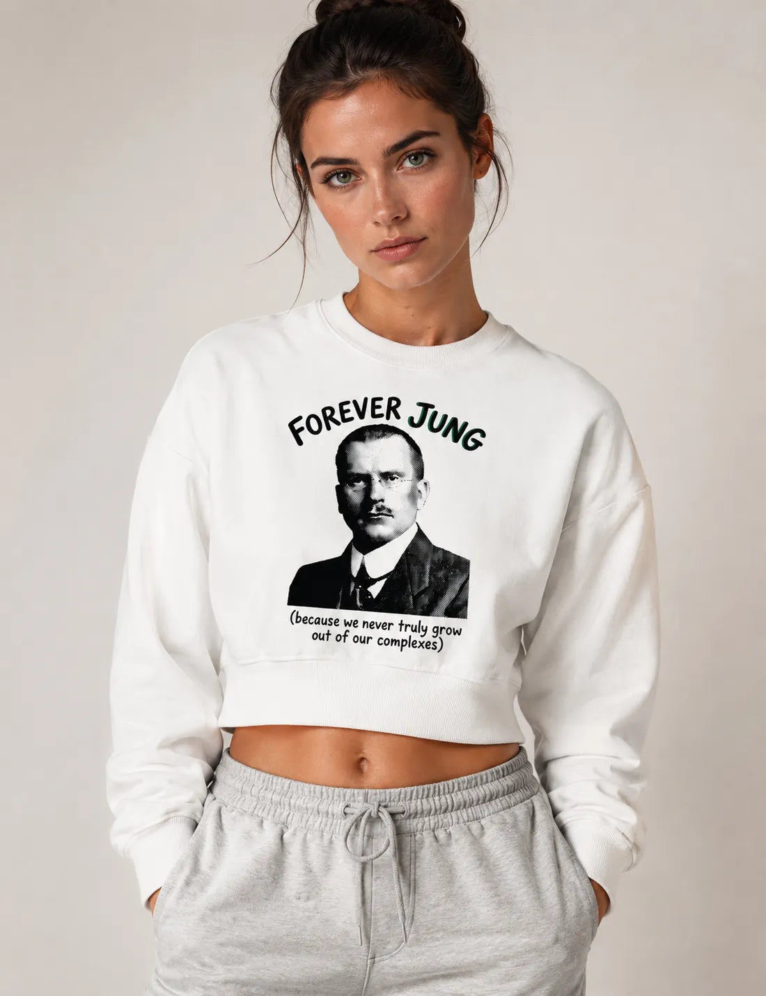 Cropped Moletom Psicanalítica Carl Jung - Forever Jung (Complexes) | Retrô Noir