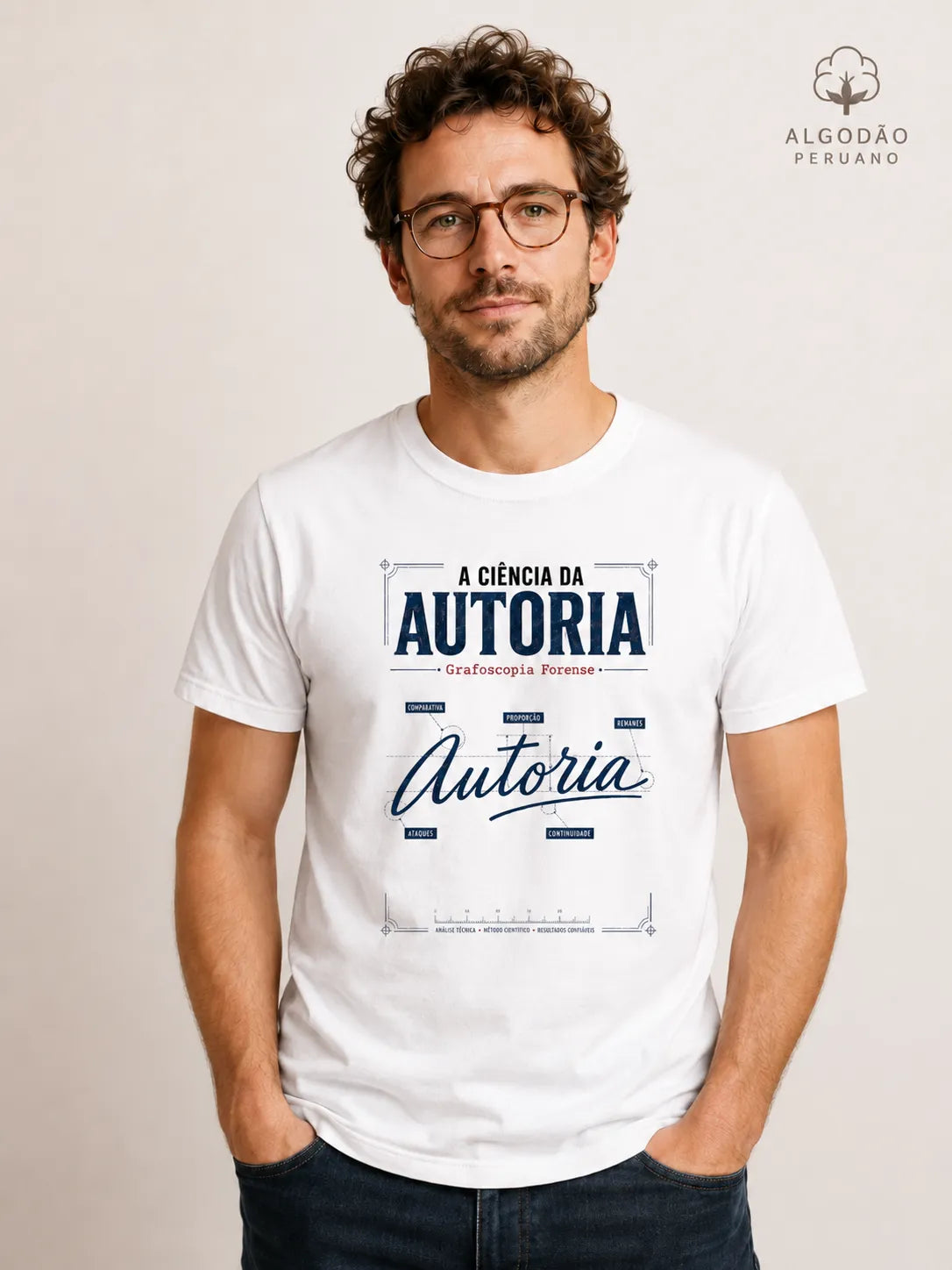 Camiseta Algodão Peruano Forense "A Ciência da Autoria" | Grafoscopia e Perícia Grafotécnica