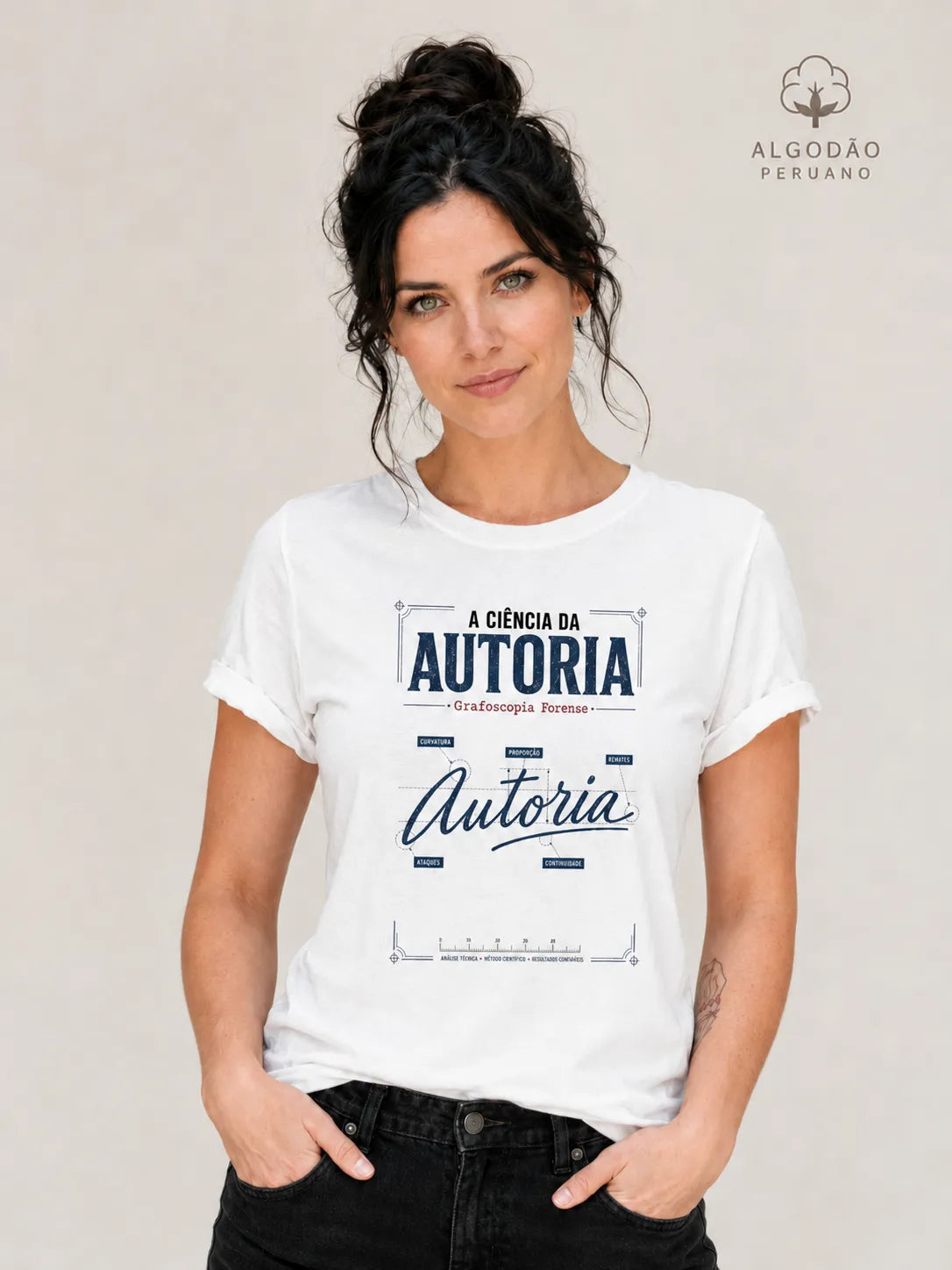 Camiseta Algodão Peruano Forense "A Ciência da Autoria" | Grafoscopia e Perícia Grafotécnica