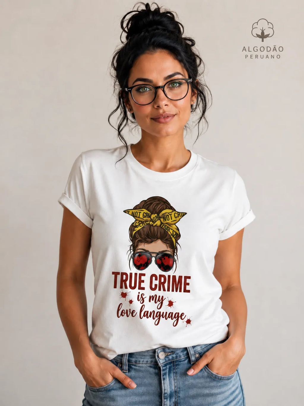 Camiseta Algodão Peruano Forense - True Crime Is My Love Language | Pop Forense